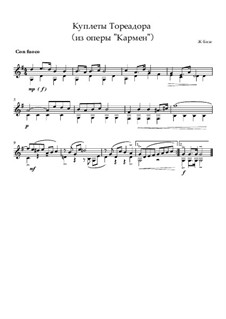 Toreador's Song: Für Gitarre by Georges Bizet