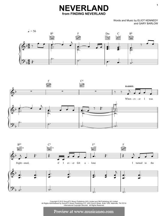 Neverland (from 'Finding Neverland'): Für Stimme und Klavier (oder Gitarre) by Eliot Kennedy, Gary Barlow