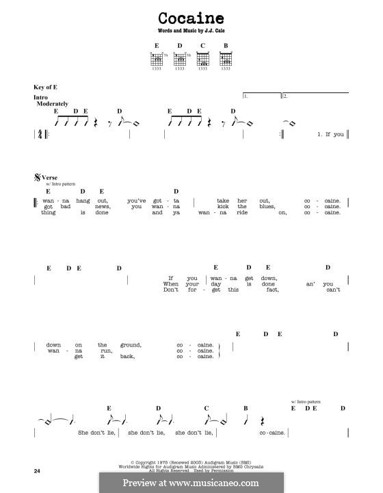 Cocaine: Für Gitarre by J.J. Cale