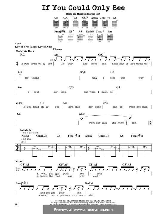 If You Could Only See (Tonic): Für Gitarre by Emerson Hart