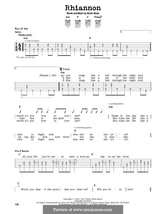 Rhiannon (Fleetwood Mac): Für Gitarre by Stevie Nicks