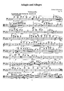 Adagio und Allegro, Op.70: Für Cello und Klavier – Cellostimme by Robert Schumann