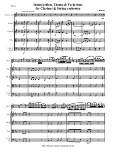 Introduction, Theme and Variation: Score and all parts by Gioacchino Rossini