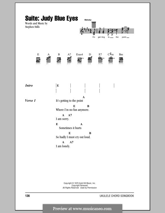Suite: Judy Blue Eyes (Crosby, Stills & Nash): Für Ukulele by Stephen Stills