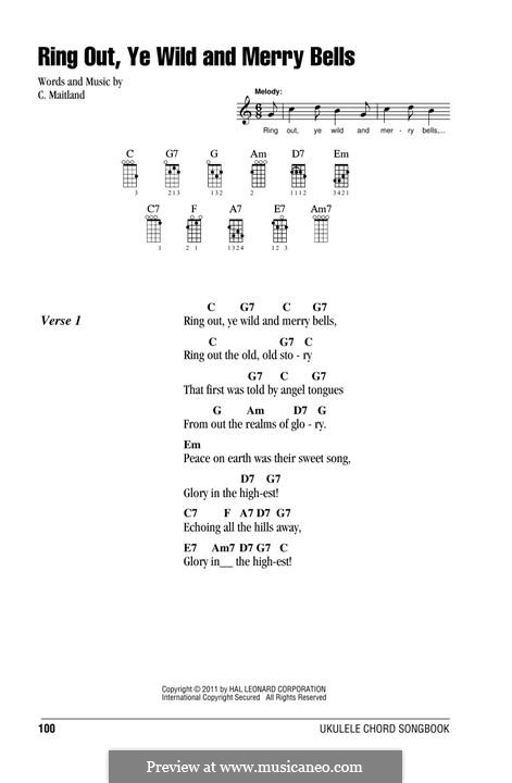 Ring Out, Ye Wild and Merry Bells: Für Ukulele by C. Maitland