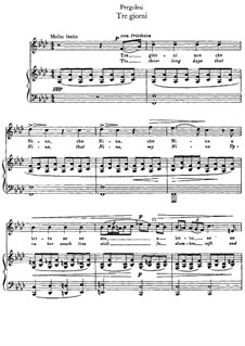 Tre giorni son che Nina: Für Stimme und Klavier (F minor) by Giovanni Battista Pergolesi