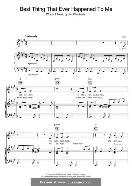 Best Thing That Ever Happened To Me: Für Stimme und Klavier (oder Gitarre) by Jim Weatherly
