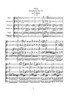 Sinfonie Nr.13 in F-Dur, K.112: Partitur by Wolfgang Amadeus Mozart