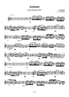 Sonate für Cembalo in C-Dur, Illy No.27: Andante, for string quartet – violin II part, Ор.10 No.1 by Baldassare Galuppi