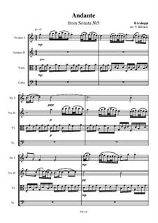 Sonate für Cembalo in C-Dur, Illy No.27: Andante, for string quartet, Ор.10 No.1 by Baldassare Galuppi