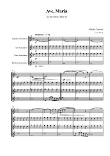 Ave Maria: For saxophone quartet by Giulio Caccini