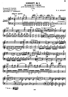 Konzert für Klavier und Orchester Nr.8 in C-Dur 'Lützow-Konzert', K.246: Bearbeitung für zwei Klaviere, vierhändig by Wolfgang Amadeus Mozart