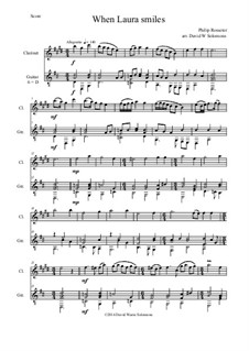 When Laura smiles: For clarinet (higher version) and guitar by Philip Rosseter