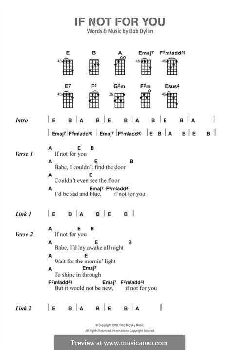 If Not for You: Text und Akkorde by Bob Dylan