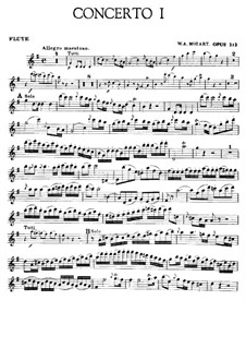 Konzert für Flöte und Orchester Nr.1 in G-Dur, K.313: Solo Stimme by Wolfgang Amadeus Mozart