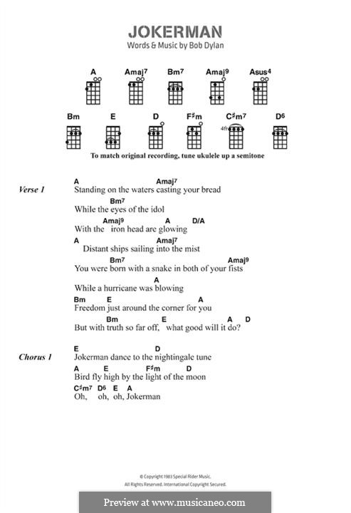 Jokerman: Text und Akkorde by Bob Dylan