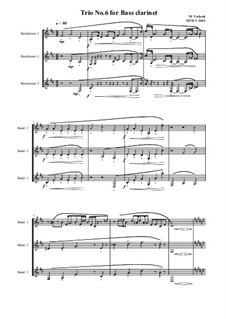 Trio No.6 for Bass clarinet, MVWV 1045: Trio No.6 for Bass clarinet by Maurice Verheul