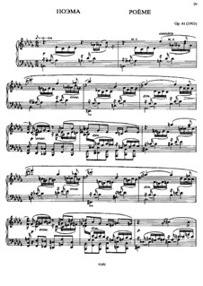 Poem, Op.41: Für Klavier by Alexander Skrjabin
