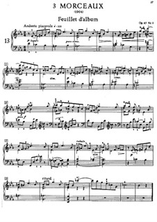 Drei Stücke, Op.45: Für Klavier by Alexander Skrjabin