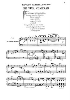 Chi vuol comprar: For baritone and piano by Niccolò Jommelli