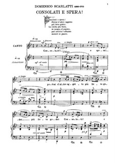 Consolati e spera!: For baritone and piano by Domenico Scarlatti