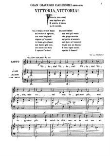 Vittoria! Vittoria!: For baritone and piano by Giacomo Carissimi