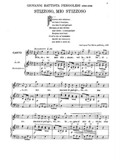 Stizzoso, mio stizzoso: For soprano and piano by Giovanni Battista Pergolesi