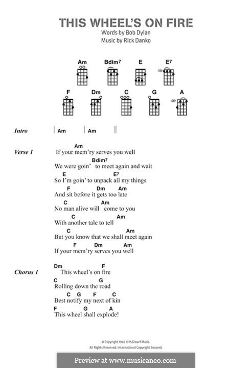 This Wheel's on Fire (theme from Absolutely Fabulous): Für Ukulele by Rick Danko