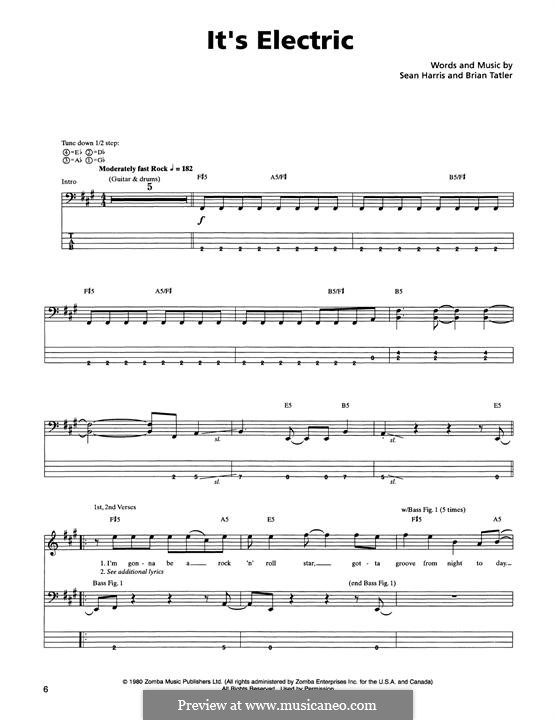It's Electric (Metallica): Für Bassgitarre mit Tabulatur by Brian Tatler, Sean Lindon Harris