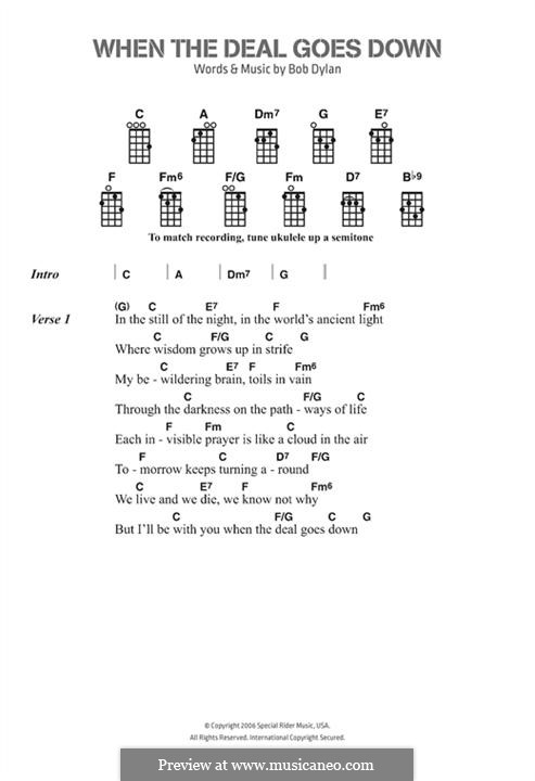 When the Deal Goes Go Down: Text und Akkorde by Bob Dylan