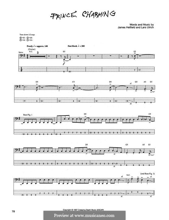 Prince Charming (Metallica): Für Bassgitarre mit Tabulatur by James Hetfield, Lars Ulrich