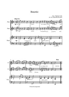 Bourrée in С-Dur für gemischtes Ensemble: Für zwei Flöten und Klavier by Jean-Baptiste Lully