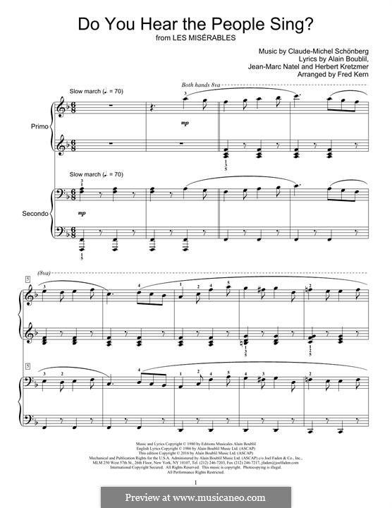 Do You Hear the People Sing: Für Klavier by Claude-Michel Schönberg