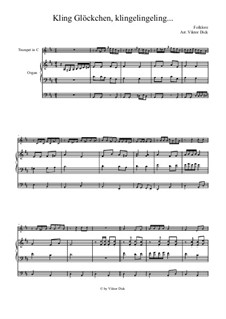 Kling Glöckchen klingelingeling: Für Trompete in C und Orgel by folklore