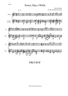 Sweet stay a while: Für Flöte und Gitarre by John Dowland