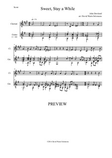 Sweet stay a while: Für Klarinette und Gitarre by John Dowland