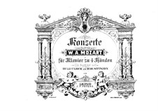 Konzert für Klavier und Orchester Nr.15 in B-Dur, K.450: Bearbeitung für zwei Klaviere, vierhändig by Wolfgang Amadeus Mozart