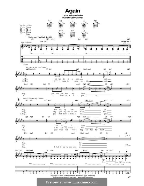 Again (Alice in Chains): Für Gitarre mit Tabulatur by Jerry Cantrell, Layne Staley