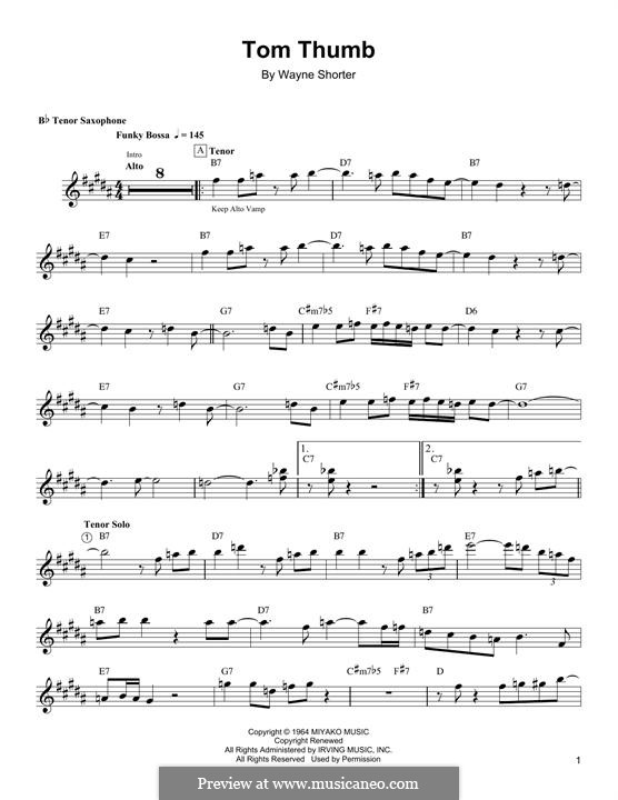 Tom Thumb: Für Tenorsaxophon by Wayne Shorter