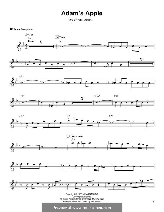 Adam's Apple: Für Tenorsaxophon by Wayne Shorter