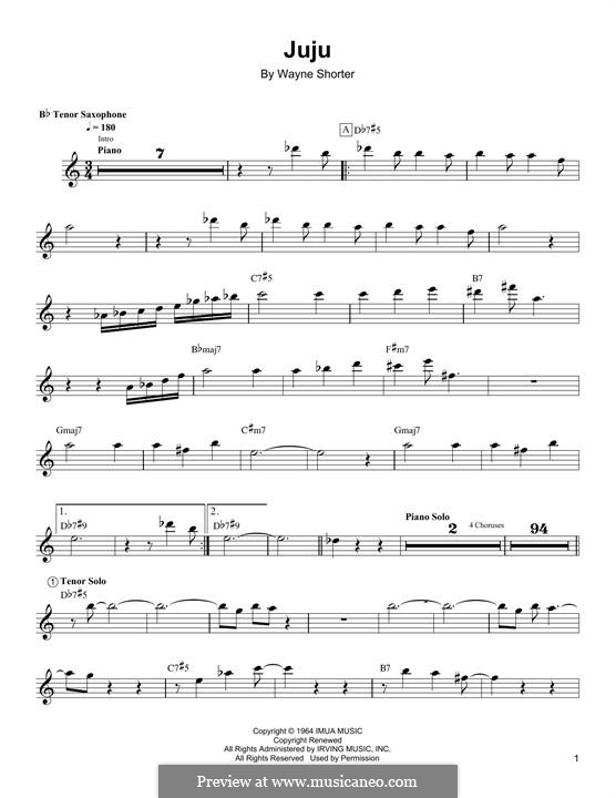 Juju: Für Tenorsaxophon by Wayne Shorter
