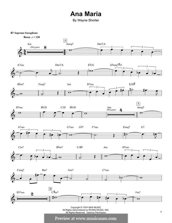 Ana Maria: For soprano saxophone by Wayne Shorter