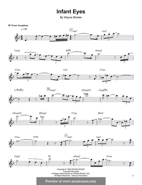 Infant Eyes Von W Shorter Noten Auf Musicaneo Watch the video for infant eyes from wayne shorter's speak no evil for free, and see the artwork, lyrics and similar artists. fur tenorsaxophon