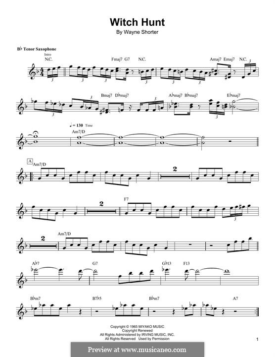 Witch Hunt: Für Tenorsaxophon by Wayne Shorter