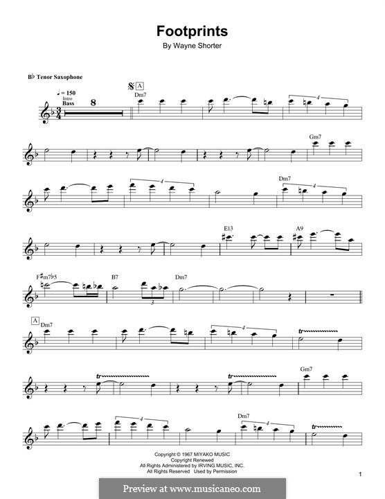 Footprints: Für Tenorsaxophon by Wayne Shorter