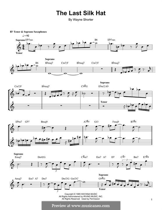 The Last Silk Hat: For saxophones by Wayne Shorter