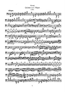 Streichquintett Nr.3 in C-Dur, K.515: Cellostimme by Wolfgang Amadeus Mozart