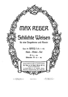 Schlichte Lieder, Op.76: Band I, Nr.1-15 by Max Reger
