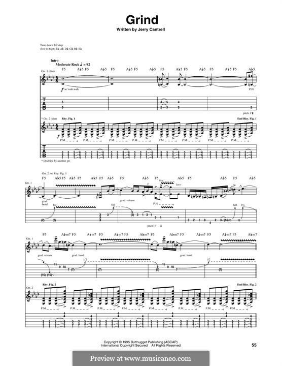 Grind (Alice in Chains): Für Gitarre mit Tabulatur by Jerry Cantrell
