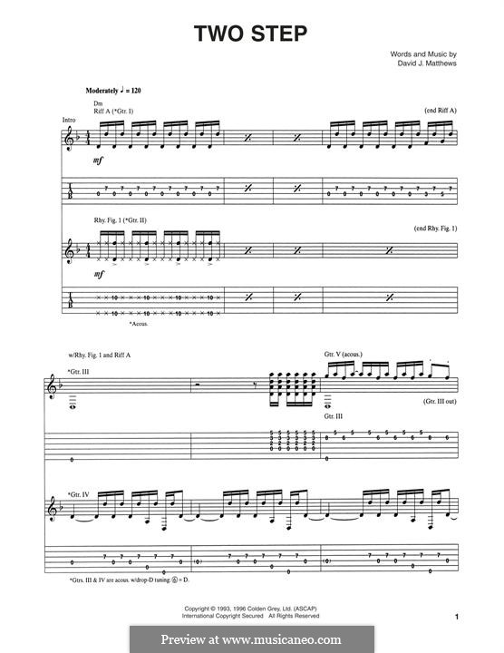 Two Step (Dave Matthews Band): Für Gitarre mit Tabulatur by David J. Matthews